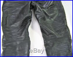 VINTAGE men's VANSON Leather Pants 2XL BELTED Black ADJUSTABLE 36-43 Waist XXL