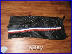 VTG 60s or 70S Wood LEATHERs MOTORCYCLE MOTOCROSS PANTS USA MENS 35-37
