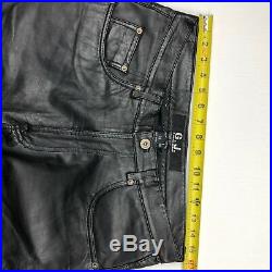 VTG 90s Guess Jeans Men's 100% Genuine Leather Pants Black Size 32x30