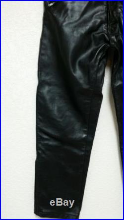 VTG AMF Men's HARLEY DAVIDSON Leather Riding Pants Size 34 Black EUC