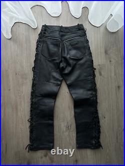 VTG Genuine Leather Cowboy Black Pants