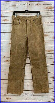 VTG Polo Ralph Lauren Men's Brown SUEDE LEATHER Pants 32 RARE $1998