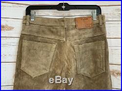VTG Polo Ralph Lauren Men's Brown SUEDE LEATHER Pants 32 RARE $1998