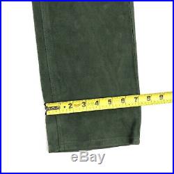 VTG Polo Ralph Lauren Mens Suede Leather 5-Pocket Pants Jeans Green 32 x 32