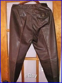 Valentino Brown Leather Men's Pants, Size 33 European