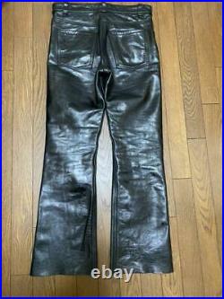 Vanson Authentic Leather Pants Black 32 Used from Japan