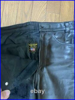 Vanson Authentic Leather Pants Black 32 Used from Japan