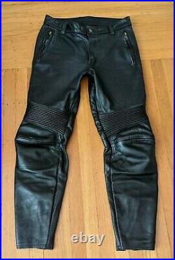 Vanson Black Leather Motorcycle Biker Pants 34 / 32 USA