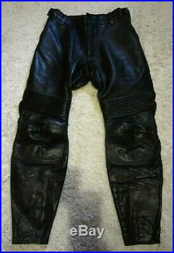 Vanson Black Leather Motorcycle Pants men
