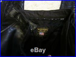 Vanson Black Leather Motorcycle Pants men's Medium
