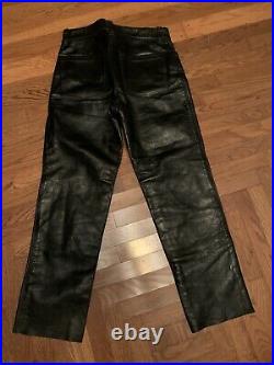Vanson Heavy Leather Motorcycle Pants Mens Size 36 Used In Excellent Condition