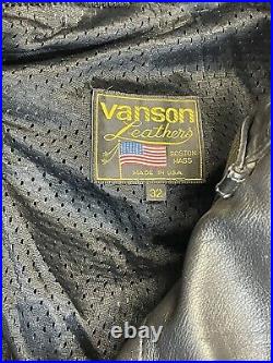 Vanson Heavy Leather Padded Motorcycle Pants Mens 32 MADE IN USA