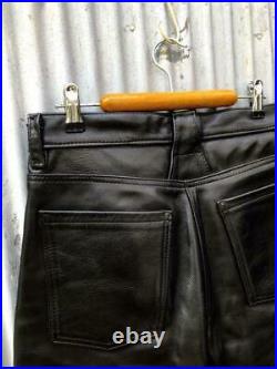 Vanson Leather Boot cut Leather Pants Men's Size 33 Biker 5 Pockets TALON Zipper