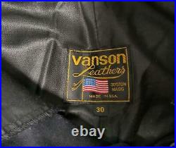 Vanson Leather Pants Men 30 Black Biker Bike 90's Vintage From Japan Genuine