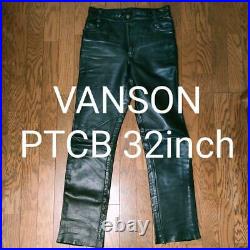 Vanson Leather Pants PTCB Men's Size 32 inch TALON Zipper Harley Biker Bike USED
