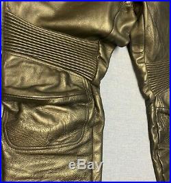 Vanson Men's Black Leather Motorcycle Pants Breeches Large Excellent Condition