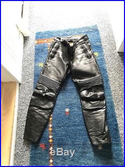 Vanson Motorcycle Leather Black Pants Pre-Owned men size 33- nice condition