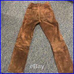 Vanson Suede Leather Pants Men's Size 30 Brown Genuine From Japan USED