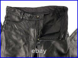 Vanson USA Handmade Thick Heavy Black Leather Motorcycle Biker Pants 38 (36x34)