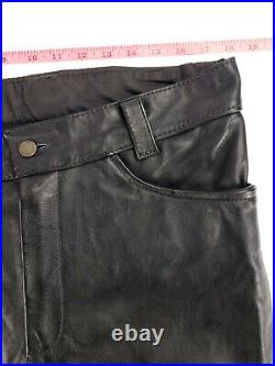 Vanson USA Handmade Thick Heavy Black Leather Motorcycle Biker Pants 38 (36x34)