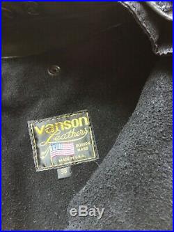 Vanson black leather motorcycle pants With knee armor mens highway 101 size 38