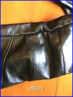 Vanson black leather motorcycle pants With knee armor mens highway 101 size 38