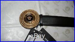 Versace Belt Authentic Leather Belt Pants SZ32/34 95cm with GOLD Medusa Buckle