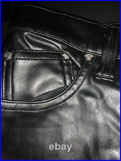 Versace Jeans Couture Faux Leather Pants Rare Black Vintage 90's