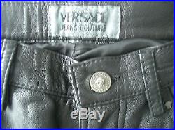 Versace Jeans Couture, Mens Leather Pants. Vintage 1990's Ultra soft and lined