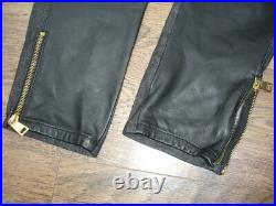 Versace Jeans Trousers Biker Pants Half Leather Gold Hardware size W34 X L33