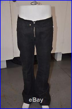 Versace Men Suede Zipper Leather Pants Size 32 Rare Designer Leather Unique
