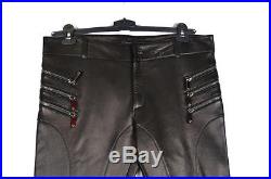 Versace Soft Leather Men Pants Trousers Size 52/L