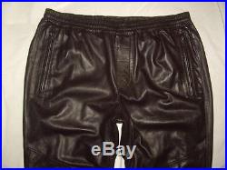 Vince Black Lambskin Leather Pants Leather Joggers Track Pants Mens Size XL