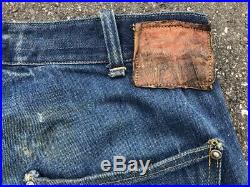 Vintage 1930's Levi's 501XX Denim Pants Leather Patch From US Rare