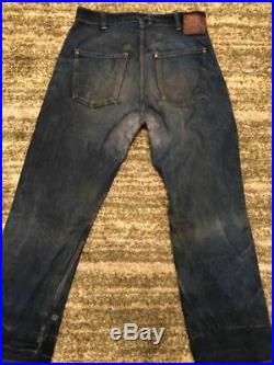 Vintage 1930's Levi's 501XX Denim Pants Leather Patch From US Rare