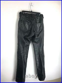 Vintage 1960s Black Leather Pants Size 30x33 Talon Scoville Motorcycle Mens