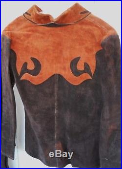 Vintage 1970's Men's 2 Pc Leather Suit Jacket And Pants Size Pants 30 Jack Med