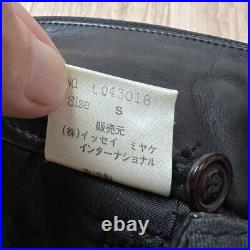 Vintage 1980s Issey Miyake Men Leather Pants Mens Size S Black Color