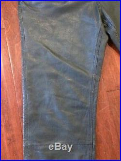 Vintage 1980s Marciano Designer Mens Size 30 Guess Black Real Leather Pants