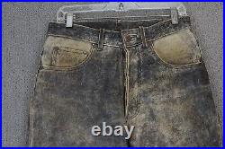 Vintage 2BU San Francisco Biker Distressed Leather Pant Size 30 x 34