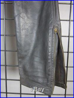 Vintage 60s 70s Langlitz Black Leather Motorcycle Biker Pants Mens size 35 x 30
