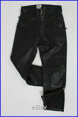 Vintage 60s Langlitz Black Leather Motorcycle Biker Racing Pants Mens ...