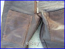 Vintage ARMY Air Forces WW2 WWII Wool & Leather Men's Bibs Pants Medium