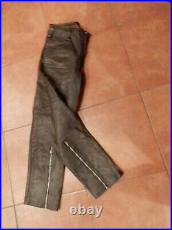 Vintage Apparel Annex Brown Leather Lined Pants Mens 34 x 30 Motorcycle Pants