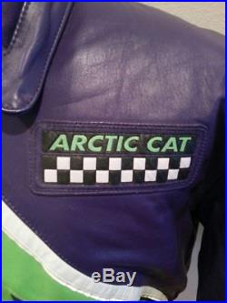 Vintage Arctic Cat Leather Snowmobile Suit MEN'S Large Jacket and Pants Bibs