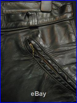Vintage BATES Leathers Black Biker Padded Motorcycle Mens Pants 32 Waist