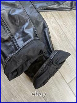 Vintage BROOKS usa made LEATHER pants 32x34 motorcycle black