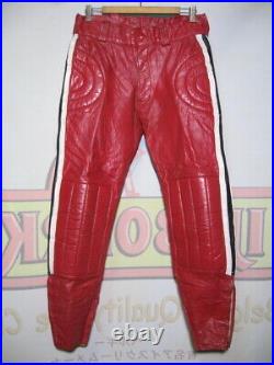 Vintage Bates Leather Motocross/Dirt Pants Size34'70'80 Red Rare! Cr yz rm