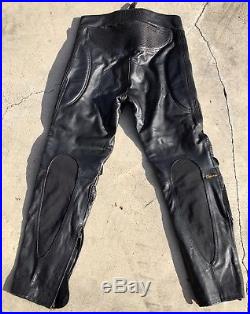 Vintage Belstaff Mens Leather Biker Motorcycle Pants Leather Size 38 Us