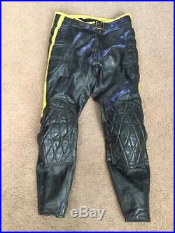 Vintage Bill Walters Motocross Racing Leather Pants California USA Mens Size 32